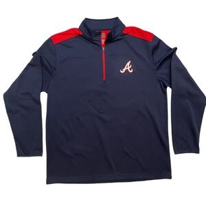 ⚾ MLB Atlanta Braves Genuine Merchandise 1/4 Zip Pullover Men's XL Blue